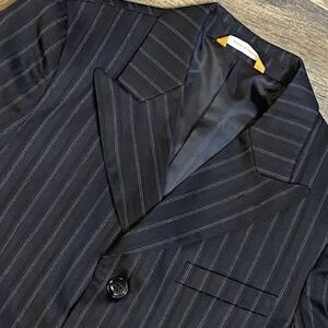 Young Kings by Steve Harvey Blazer Suit Jacket Black Pinstripe Size 10 Boy's